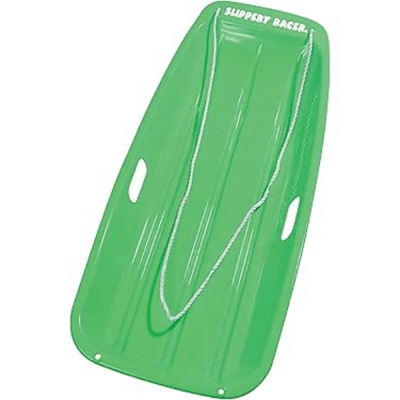 Retrospec Retrorider Plastic Snow Sled – Toboggan Style with Pull Rope, Cold-Resistant Coating, and Hard Bottom for Smooth Downhill Rides – Available in 35\" and 48\" Sizes for Kids and Adults 2-Pack Mistletoe 48\"