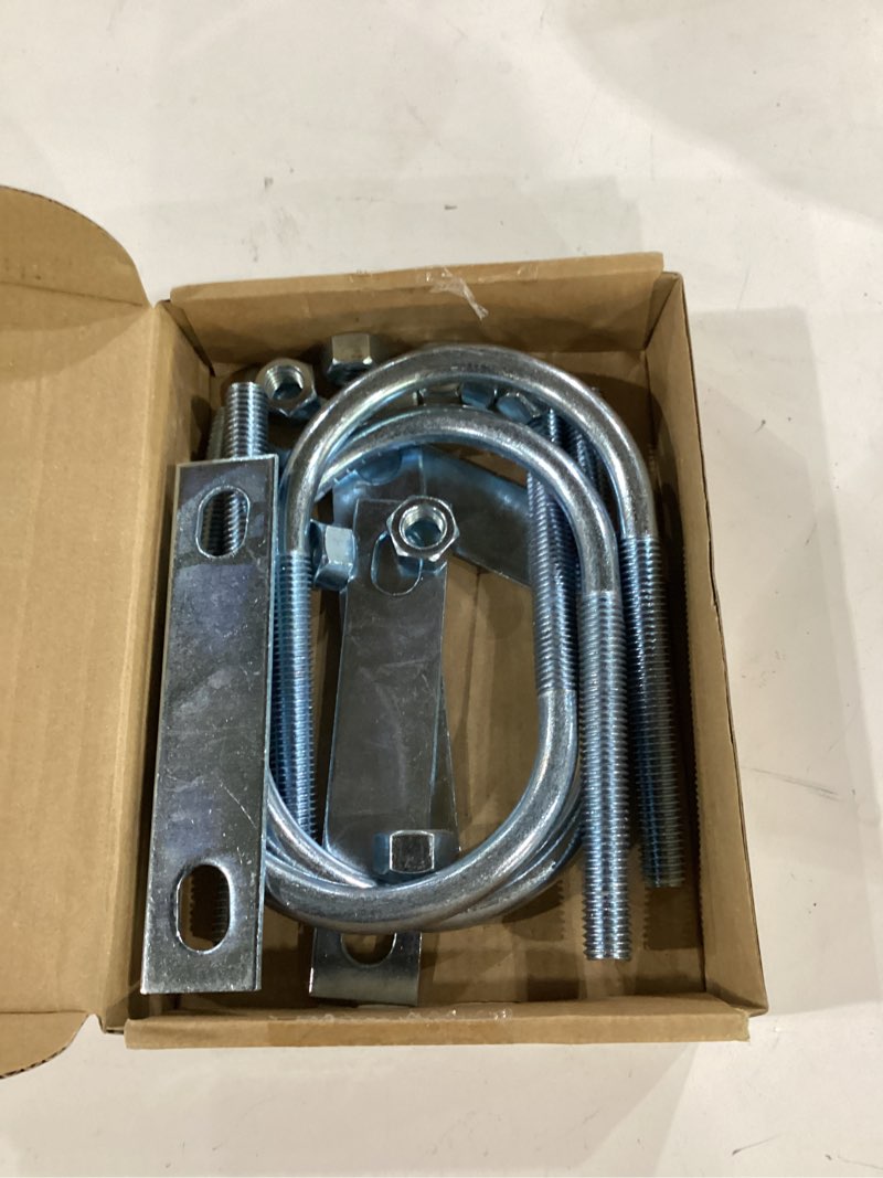 Condition photo showing Good Condition for u bolts zinc plated carbon steel with u bolt plates and nuts for fastening products (4 sets,1/2 x 3-1/2 x 6 inch) 1/2 x 3-1/2 x 6 inch 4