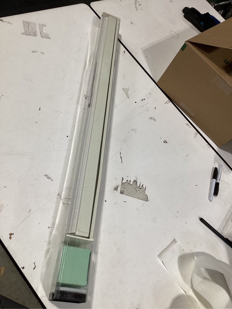 Condition photo showing Good Condition for aosky light filtering roller shades cordless blinds for windows, 1% openness free-stop shades with valance, thermal insulated fabric, uv protection, natural woven blinds?34" w x 72" h, ivory?