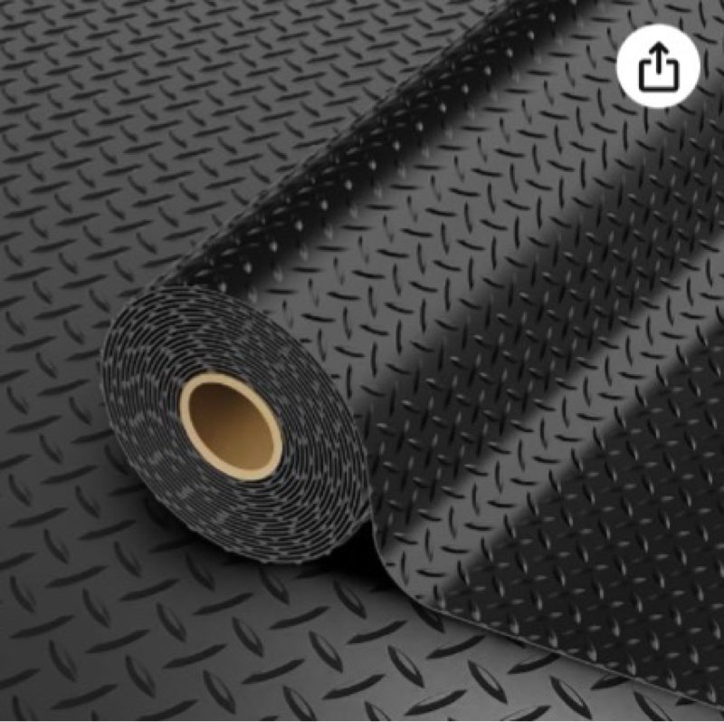 stellarstar 4x10 ft garage floor mat, 2mm thickened pvc coin pattern garage mat with 20pcs tapes, ru