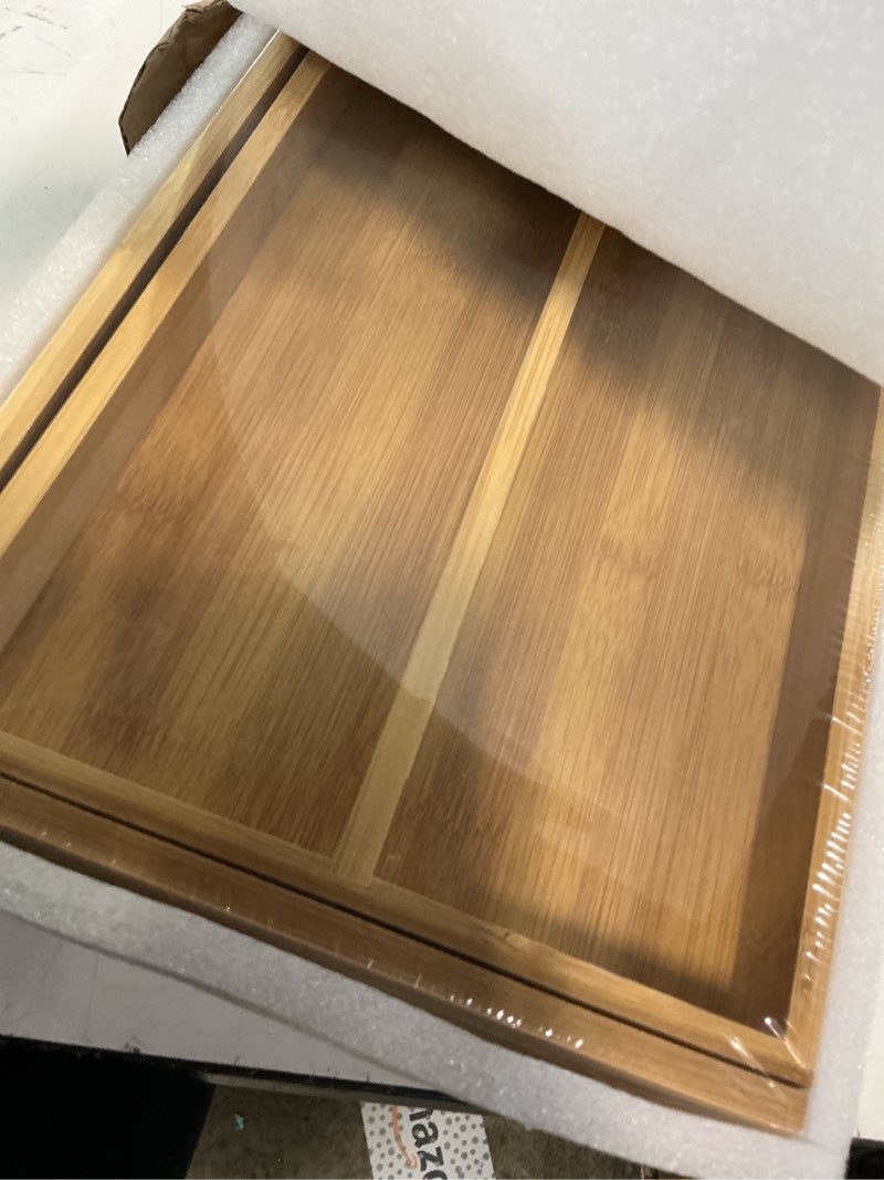 Condition photo showing New/Like New for large bamboo silverware drawer organizer tray kitchen tool drawer divider organizers storage expandable cooking utensil organizer wooden cutlery tray spoon flatware organizers utensil holder drawers (8"-12.6")x 15.7" bamboo