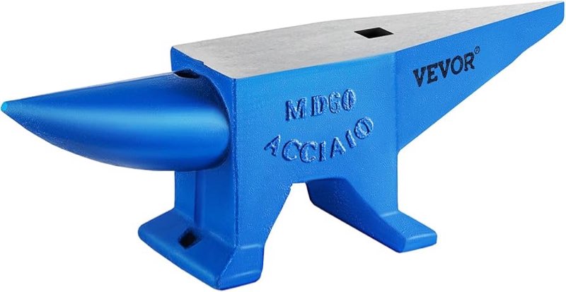happybuy single horn anvil 132lbs cast steel anvil blacksmith for sale forge steel tools w/round and