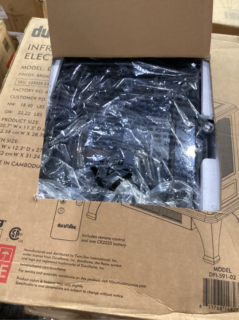 Condition photo showing New/Like New for duraflame infrared electric stove heater bronze