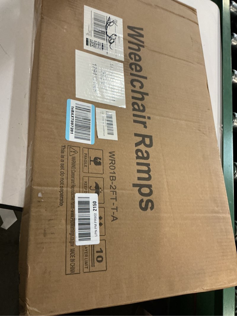 Condition photo showing New/Like New for FACHNUO 2 Feet Portable Wheelchair Ramp, Non-Skid Aluminum Handicap Ramps with Handle, Folding Threshold Wheel Chair Ramp for Home Steps, Stairs, Entry, Threshold, Doorways, Scooter, 800LBS Capacity Aluminum 2FT(Using height 2-6'')