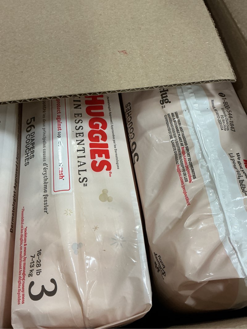 Condition photo showing New/Like New for huggies skin essentials disposable diapers - econ+ pack - size 3 - 168ct