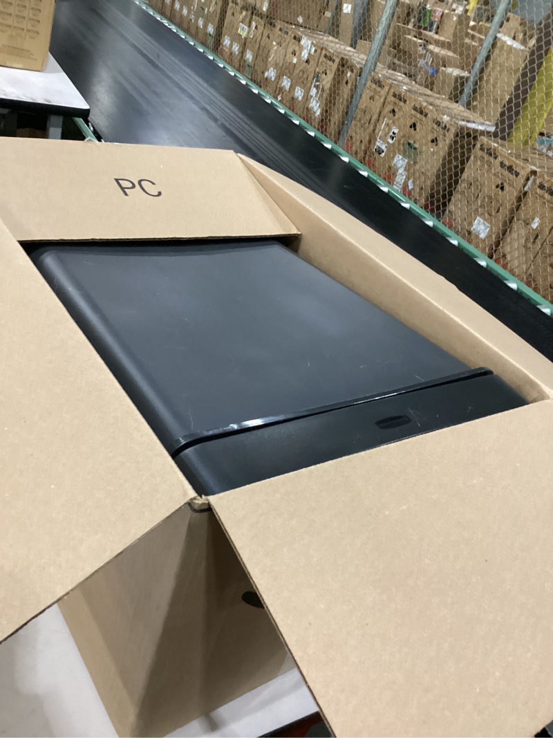 Condition photo showing Good Condition for rubbermaid premier series ii step-on trash can for home and kitchen, with lid lock and slow close, 12.4 gallon, charcoal, for home/kitchen/garage/apartment/office resin rim & lid