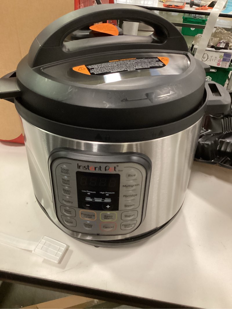 Condition photo showing As Is for (With dent ) Instant Pot Duo 8 Qt Electric Pressure Cooker  7-in-1 Slow Cooker  Rice Cooker  Steamer  Sauté  Yogurt Maker  Warmer & Sterilizer