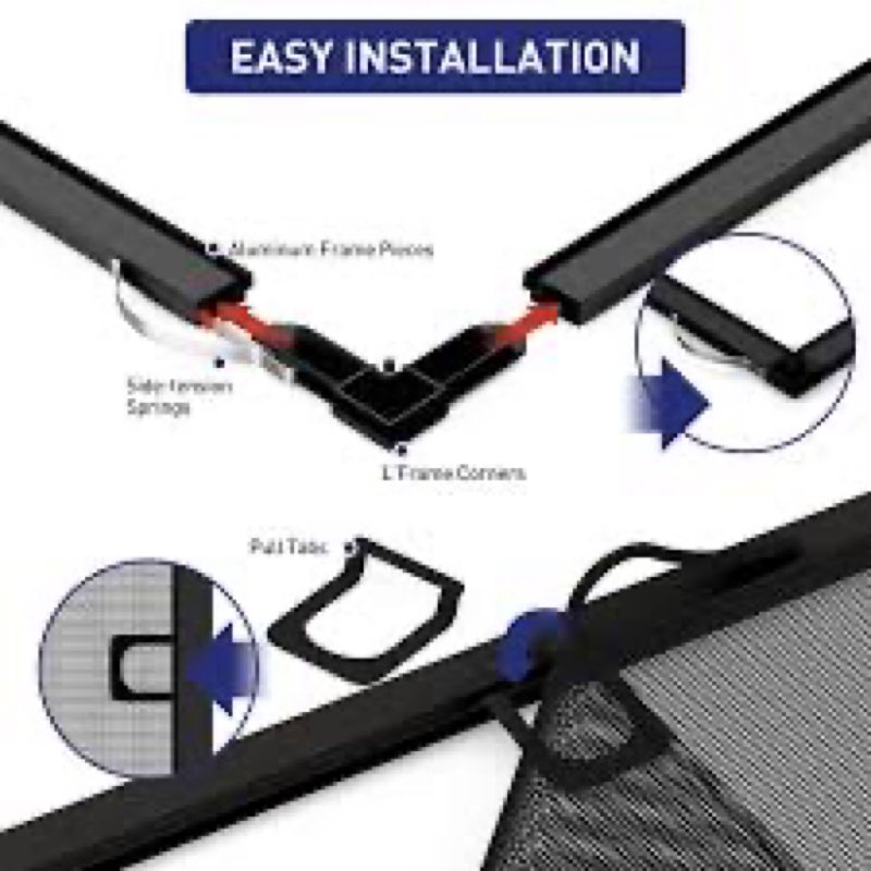 EOSLUOC WindowScreen Replace SV Install Insect Proot. Black 