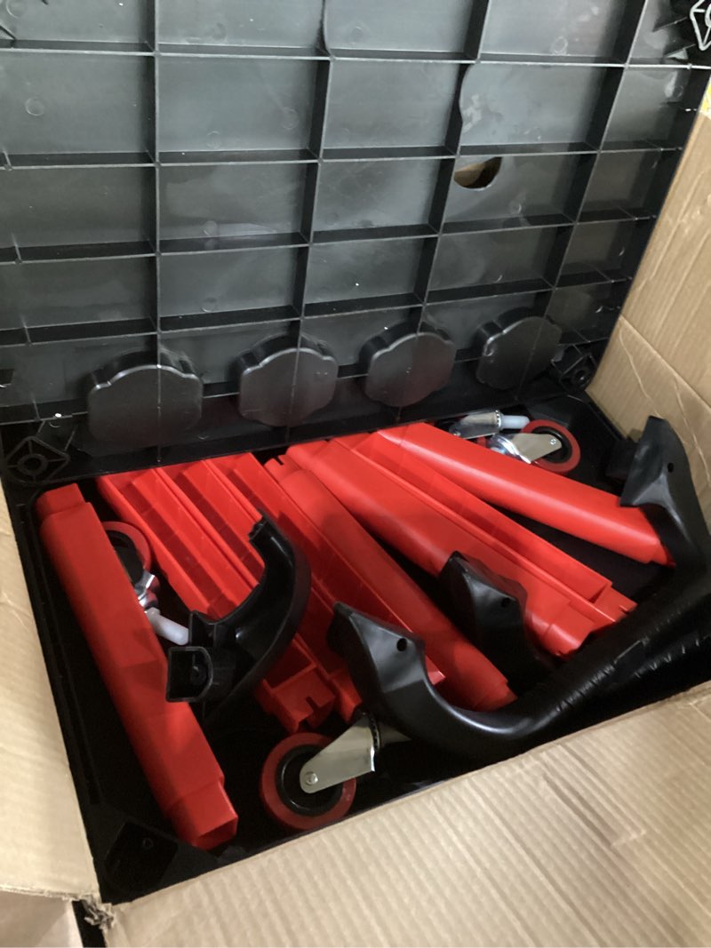 Condition photo showing As Is for Auto Detailing Cart with Wheels, 3 Tier Car Detailing Cart with Hanging Boards & Hooks, Car Wash Organizer for Garage Workshop DIY Home