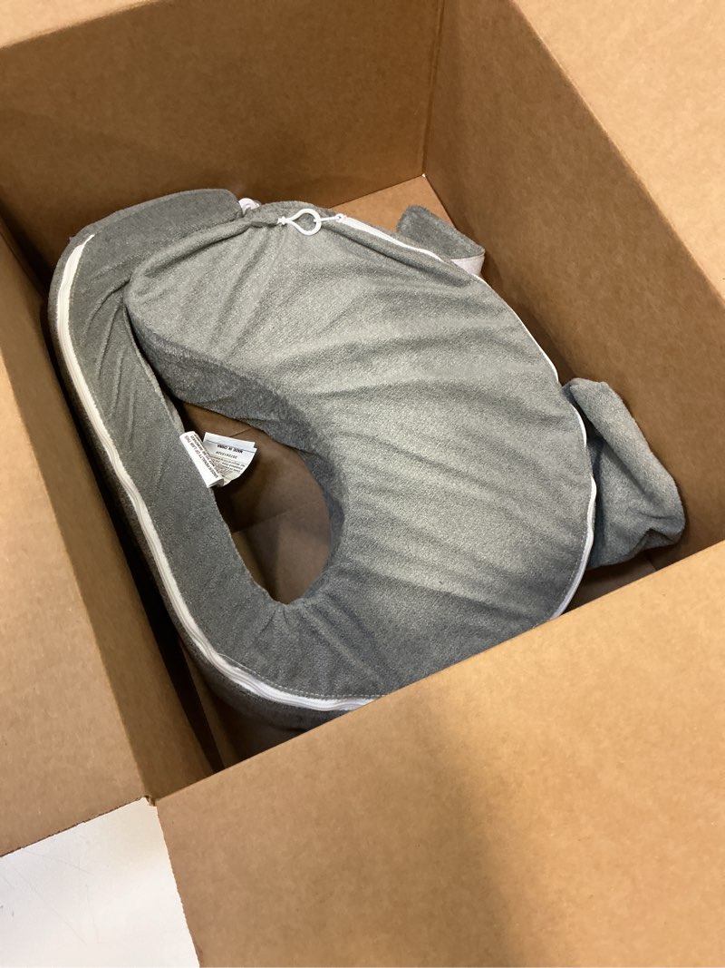 Condition photo showing As Is for My Brest Friend Nursing Pillow - Deluxe - Enhanced Comfort w/ Slipcover - Ergonomic Breastfeeding Pillow For Ultimate Support For Mom & Baby - Adjustable Pillow W/ Handy Side Pocket, Evening Grey