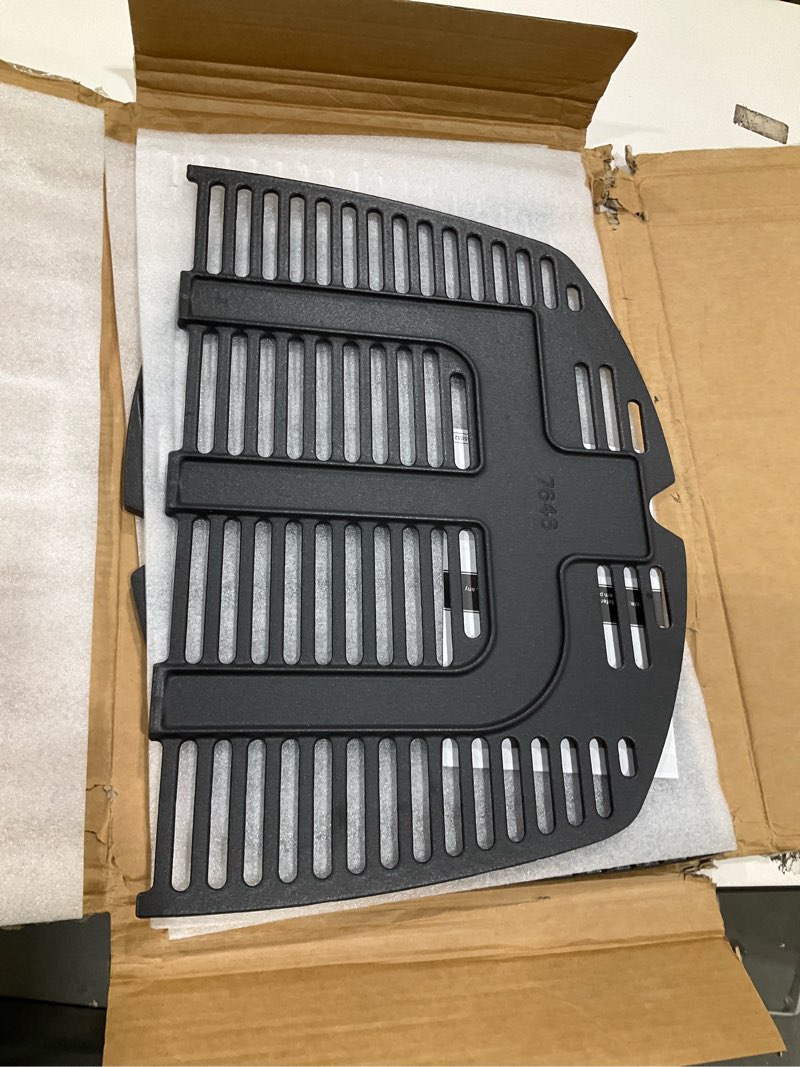 Condition photo showing Good Condition for uniflasy 7646 7584 cooking grates compatible with weber q300 q320 q3000 q3100 q3200, 25 x 17.8 inch cast iron grill grate replacement parts, 2 pack 7646 cast iron cooking grates weber q300 q320