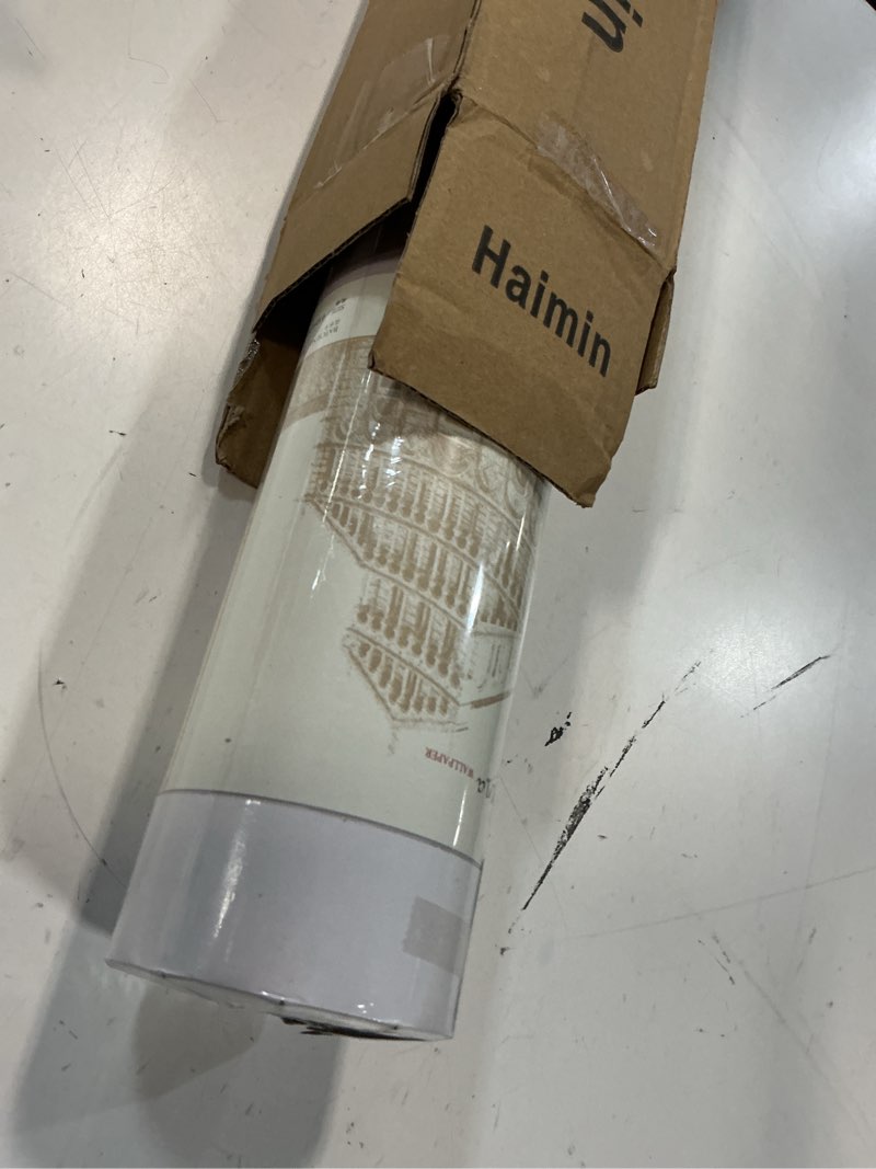 Condition photo showing Good Condition for haimin grasscloth wallpaper peel and stick 20.9in x 393in fabric contact paper wall paper textured wallpaper vertical stripes look self-adhesive thick vinyl embossed film light grey-2