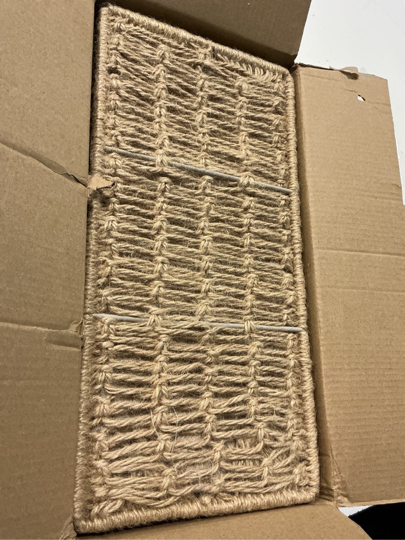Condition photo showing Good Condition for mkono macrame storage baskets boho decor box handmade woven decorative countertop toilet tank shelf cabinet organizer for bedroom livingroom home, set of 2, brown