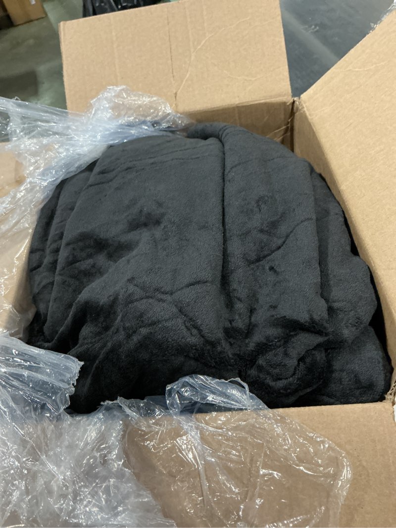Condition photo showing Good Condition for Lotus Karen Fluffy Comforter Cover Set-Rabbit Fluff Faux Fur Duvet Cover Queen Size,Black Plush Fuzz