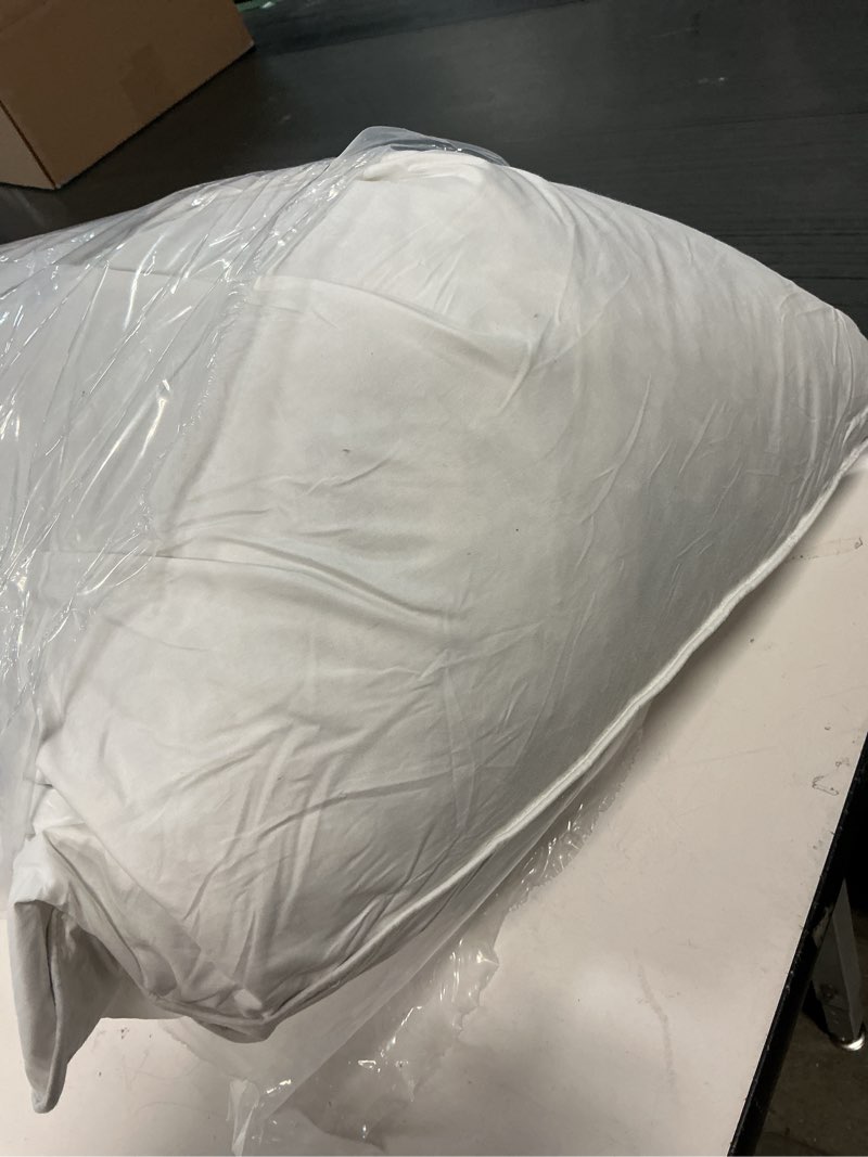 Condition photo showing As Is for MIULEE 24x24 Euro Pillow Inserts, Pack of 2 Down Feather Premium Throw Pillows with Cotton Fabric for Bed Couch Living Room Sofa 2 24x24 Inch (Pack of 2)