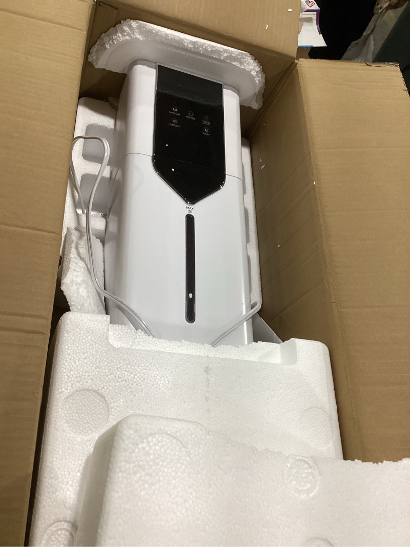 Condition photo showing New/Like New for 10L/2.6Gal Smart Humidifiers for Bedroom Large Room up to 600ft², 100H Runtime Cool Mist Top Fill, Ultra Quiet 30dB, Auto Control, Essential Oil Tray, Perfect for Bedroom, Office, Baby, White
