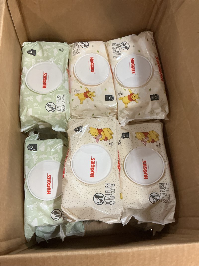 Condition photo showing Good Condition for 16 pack Huggies Natural Care Sensitive Baby Wipes, Unscented, Hypoallergenic, 99% Purified Water,  Packaging May Vary