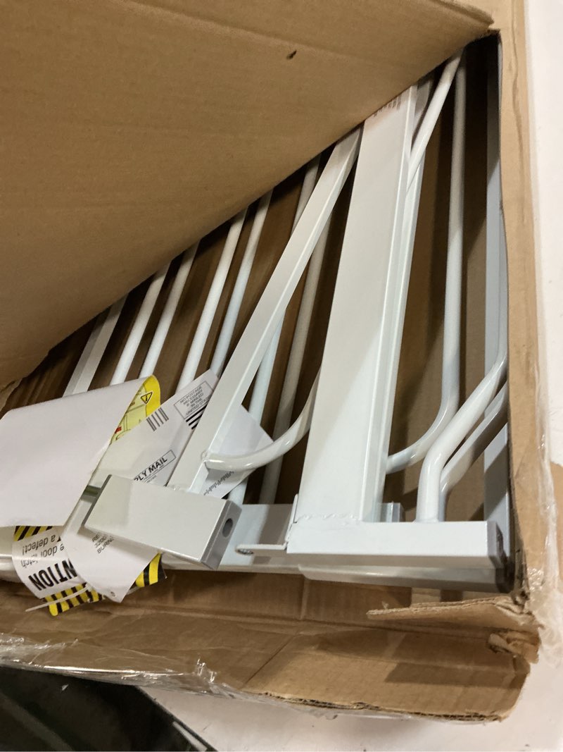 Condition photo showing As Is for Regalo Easy Step 49-Inch Extra Wide Baby Gate, Includes 4-Inch and 12-Inch Extension Kit, 4 Pack of Pressure Mount Kit and 4 Pack of Wall Mount Kit White 29-49"W x 30"H