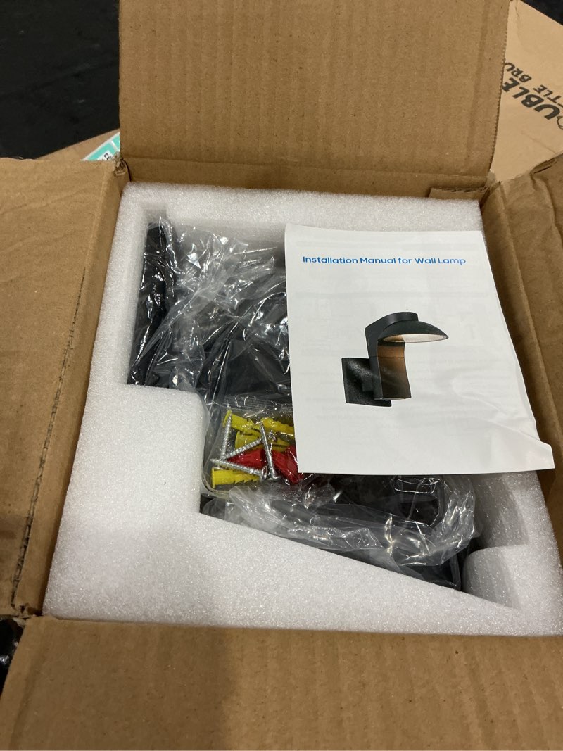 Condition photo showing Good Condition for Dimmable LED Outdoor Wall Light,Lamps can be rotated 350 degreest, Porch Sconces Wall Mounted Lighting, 10%-100% Dimmable, 3000K, 120-277V IP65 Waterproof for Porch Patio Garage Door Entryway 1 PACK - NO dusk to dawn