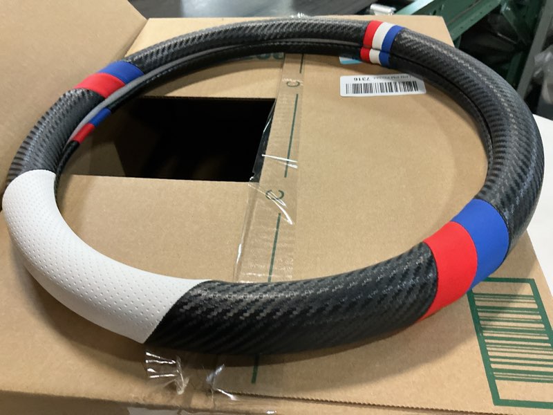 Condition photo showing New/Like New for Red, White and Blue Steering Wheel Cover 18"