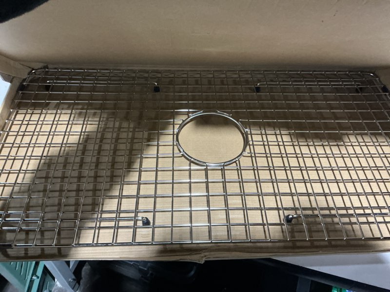 Condition photo showing Good Condition for Sink Bottom Grid 29-1/2" X 15-9/16", Centered Drain with Corner Radius 3/8", Sink Protector