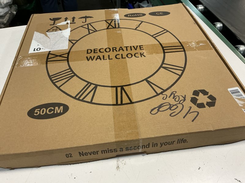 Condition photo showing New/Like New for leike large led wall clocks,silent,non ticking,battery operated rustic round modern big wood wall clock for living room, bedroom,kitchen,farmhouse,office,home decor -20" black,led,arabic number 20 in led-black wood-arabic number