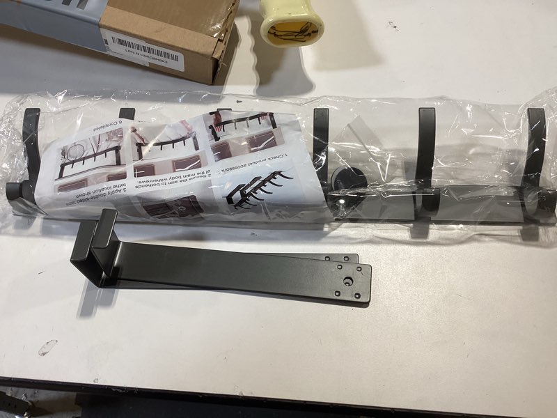 Over The Door Hooks, Door Hanger Hooks for Hanging, Over The Door Towel Racks for Bathroom with 6 Coat Hooks, Over The Door Hanger, Coat Rack Hat Rack Over The Door Organizer 1 Pack Black