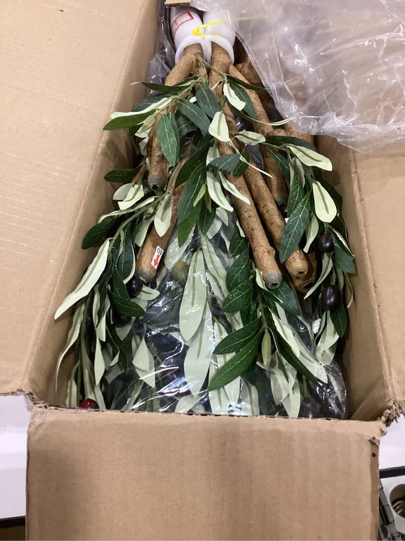 Condition photo showing New/Like New for Majestic Faux Olive Tree 6ft – Artificial Olive Tree Indoor & Outdoor with Lifelike Leaves & Textured Branches for Living Room, Office, Entryway,Patio