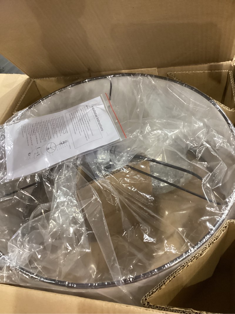 Condition photo showing Good Condition for VONLUCE Semi Flush Mount Ceiling Light, 18" Ceiling Light Fixture with Diffused Shaped, Modern Light Fixture for Bedroom Living Room Entryway Hallway, White Shade & Black Finish Black 18"