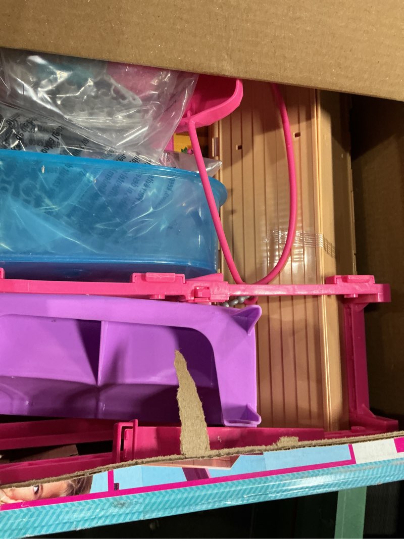 Condition photo showing Good Condition for Barbie 3-Story Townhouse Dollhouse with Elevator, Swing Chair, Furniture and Accessories, Fold for Portability and Travel (Amazon Exclusive)