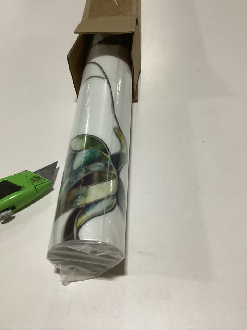 Condition photo showing As Is for Artscape Flight | Privacy Window Film with Vibrant Colored Pattern | Non-Adhesive & UV Protection | Easy to Apply & Removable | 24 x 36 Inches | Made in USA