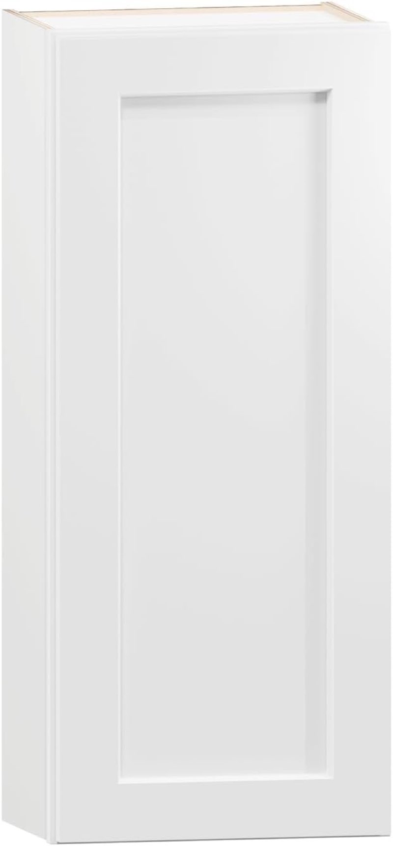 White Solid Wood Single Door Wall Cabinet 1 Door and 3 Shelves for Kitchen Storage, Bathroom Storage, Laundry,Adjustable Shelves Ready to Assemble(18”W×12”D×42”H)