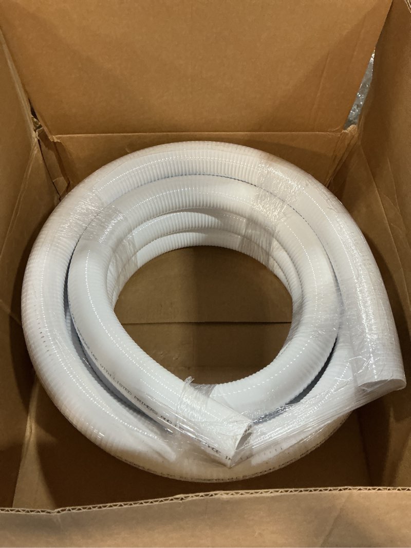 Condition photo showing New/Like New for sealproof 2" dia flexible pvc pipe, pool and spa hose, schedule 40 tubing, made in usa, 2-inch, 25 ft, white 2" dia 25-ft