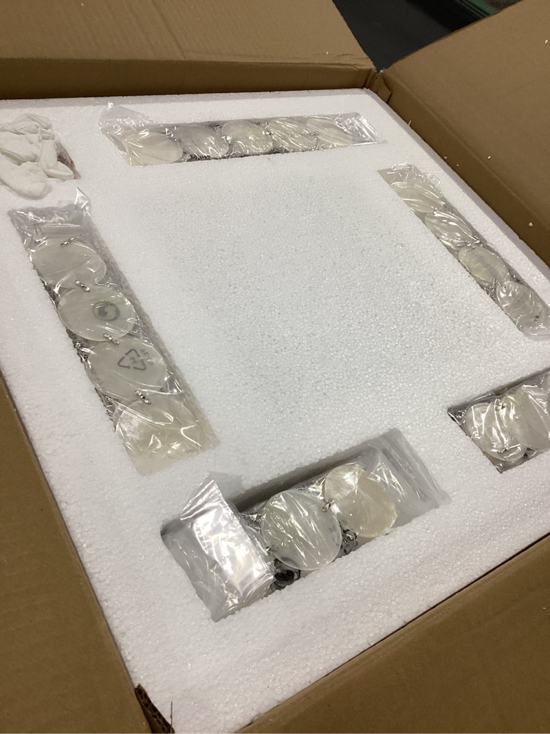 Condition photo showing New/Like New for ALICE HOUSE 17.7" Capiz Shell Ceiling Light, Antique Bronze Finish, 4 Light Farmhouse Flush Mount Light for Bedroom, Kitchen, Dressing Room, Dining Room, Entryway AL1701-S4 18 inch-ORB