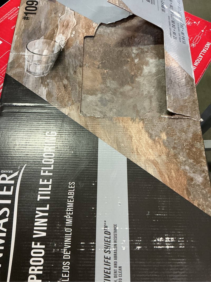 Condition photo showing Good Condition for STAINMASTER Etna Stone 12.0-mil x 12-in W x Waterproof Stone look Luxury Vinyl Tile Flooring