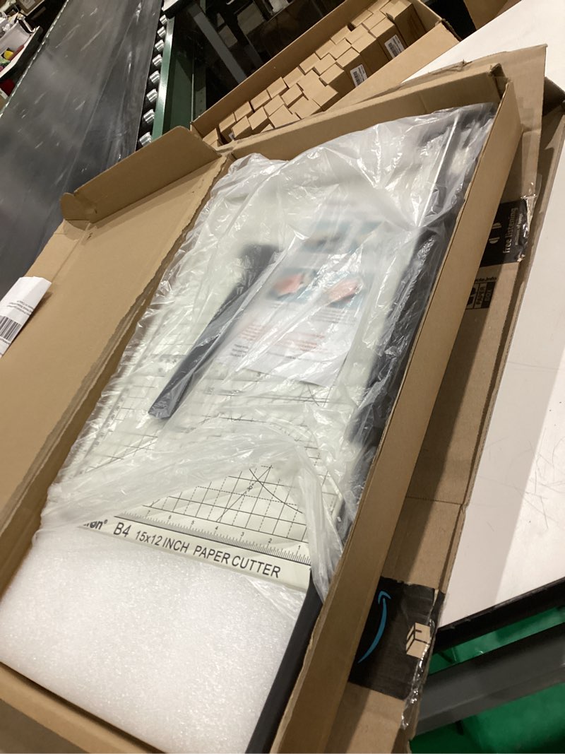 Condition photo showing Good Condition for 15 inch Guillotine Paper Cutter: Worklion Precision paper trimmer with safety lock,15 Sheet Capacity, thickened Metal Based Cutting Board for Crafting Cardstock Photos Laminatedsheets in Class/Office