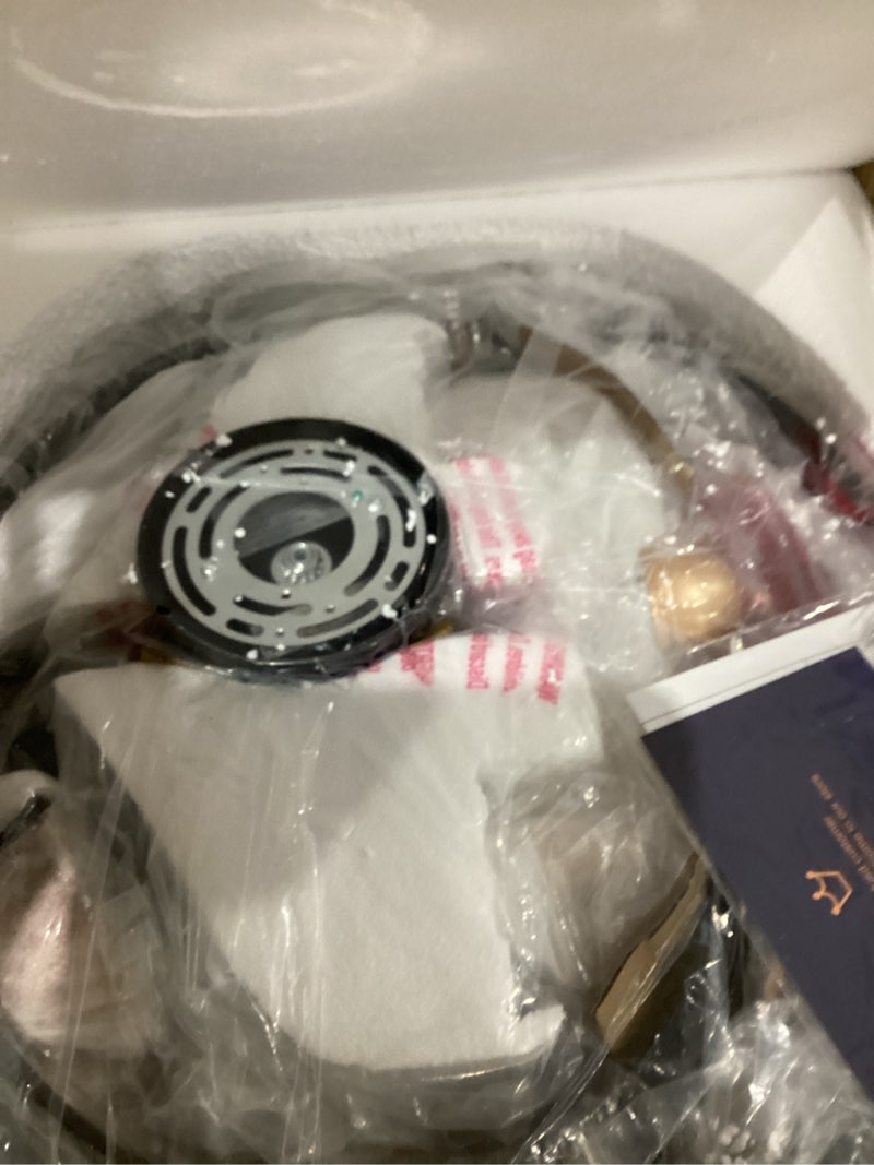 Condition photo showing As Is for Black Chandeliers for Dining Room, Modern Sphere Chandelier 17.7" Farmhouse Chandelier 6 Lights Metal Industrial Geometric Brass Pendant Light Fixture for Stairs, Foyer, Entryway, Kitchen Island