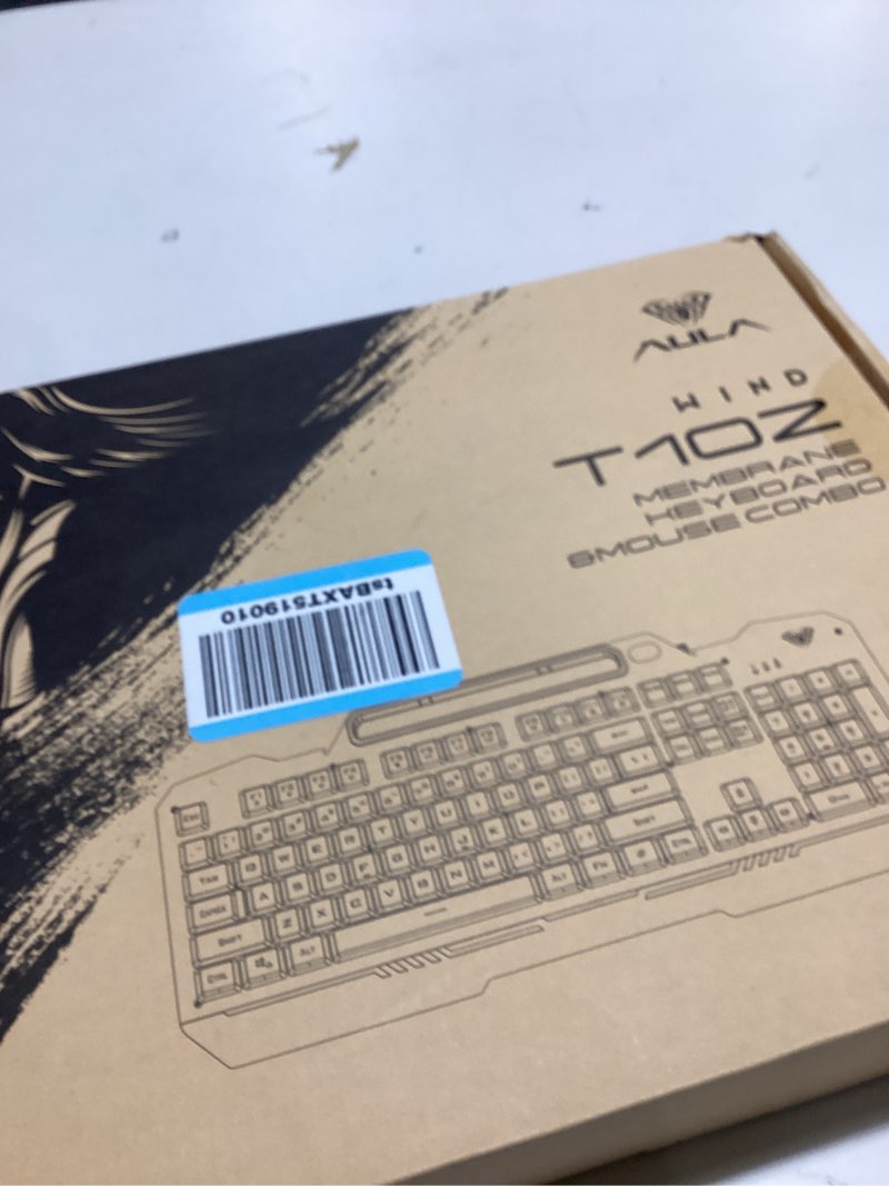 Condition photo showing As Is for AULA Keyboard, T102 104 Keys Gaming Keyboard and Mouse Combo with RGB Backlit Number Pad, All-Metal Panel Waterproof Light Up PC Keyboard,USB Wired Computer Keyboards Gaming for Win XP/7/8/10 PC Gamer