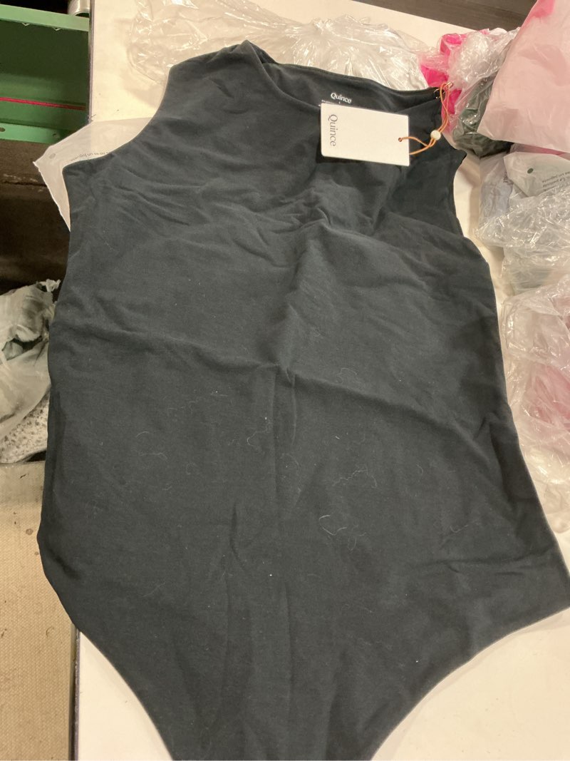 Condition photo showing Good Condition for stretch cotton jersey high neck sleeveless bodysuit, l, black