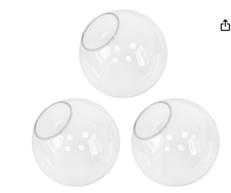 (Similar to stock photo) KoKo&Yukina 6 Inch Clear plastic  Globes Shade Replacement plastic Shades - 2.67\\\" Fitter Opening - Lighting Fixture Replacement (7 pieces ) 