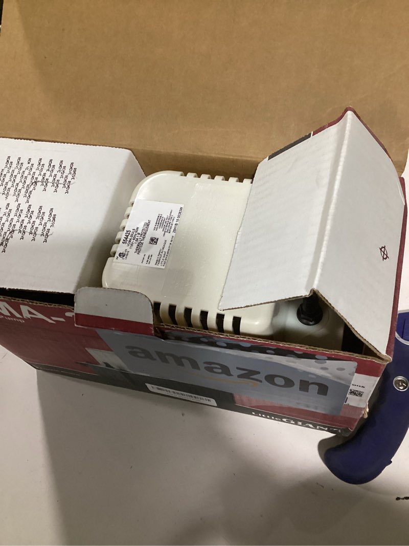 Condition photo showing New/Like New for Little Giant VCMA-20ULS 115 Volt, 80 GPH, 1/30 HP Automatic Condensate Removal Pump for HVAC/Refrigeration Systems/Dehumidifiers with Overflow Detection Switch and 6-Foot Cord, White/Black, 554425