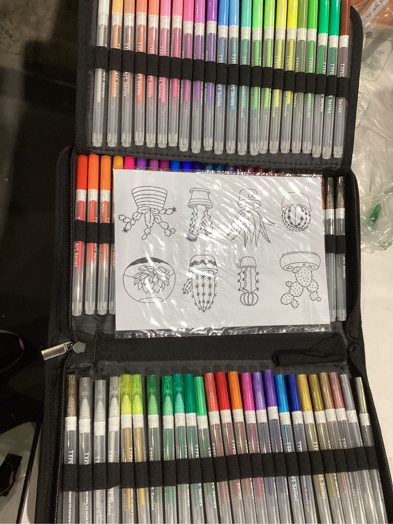 Condition photo showing Good Condition for Gel Pens, Art 72 Pack Gel Ink Pen Set with Portable Travel Case for Kids, Adult Coloring Books, Drawing, Doodling, Crafting, Back to School Art Supplies (72 Muti Colors)