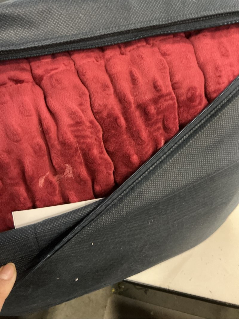 Condition photo showing As Is for L'AGRATY Weighted Blanket for Adult - 80"x87" 25lbs Minky Dots Heavy Blanket with Glass Beads Soft Breathable for All-Season Summer Fall Winter Thick Comfort for Sleeping 24-garnet 80" x 87" | 25lbs