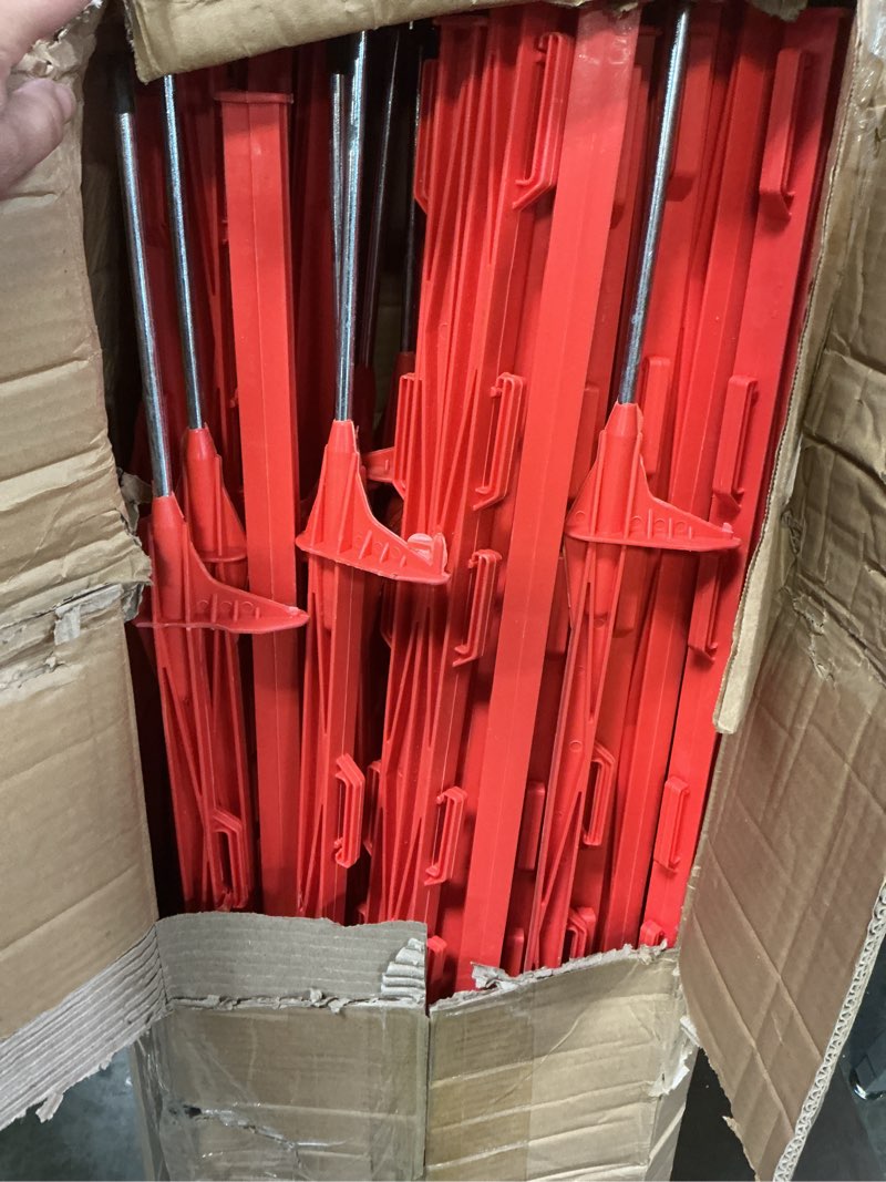 Condition photo showing Good Condition for electric fence posts with clips, pack of 50, 48inch temporary plastic step-in fence post for garden and farm, red red-50pcs