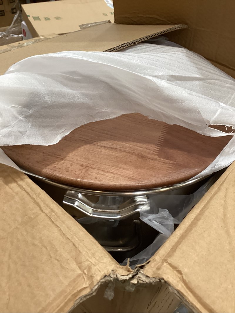 Condition photo showing Good Condition for 35 lbs stainless steel dog food storage container with airtight wooden lid & ceramic bone handle, large metal dog food bin, pet treat jars for dogs & cats, keep fresh, easy to clean 35 lbs - 1pk