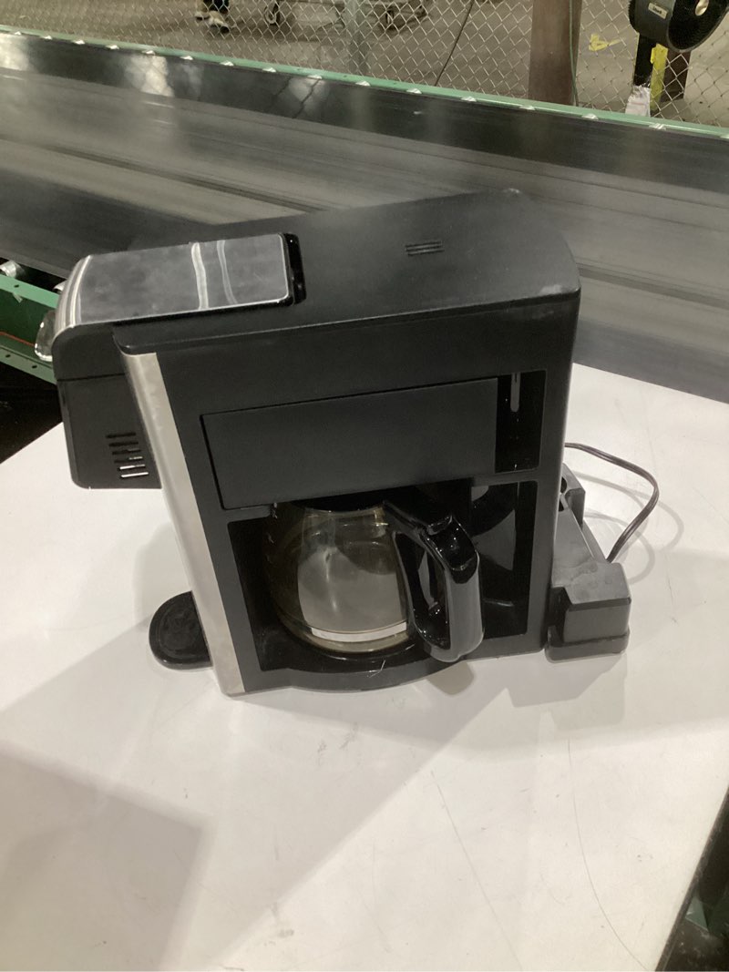 Condition photo showing As Is for (used, incompete parts, not tested)hamilton beach flexbrew advanced 5-in-1 programmable 12 cup drip and single serve hot & iced coffee maker with movable 60 oz. water reservoir, use pod packs and grounds, fast brewing, black (49924)