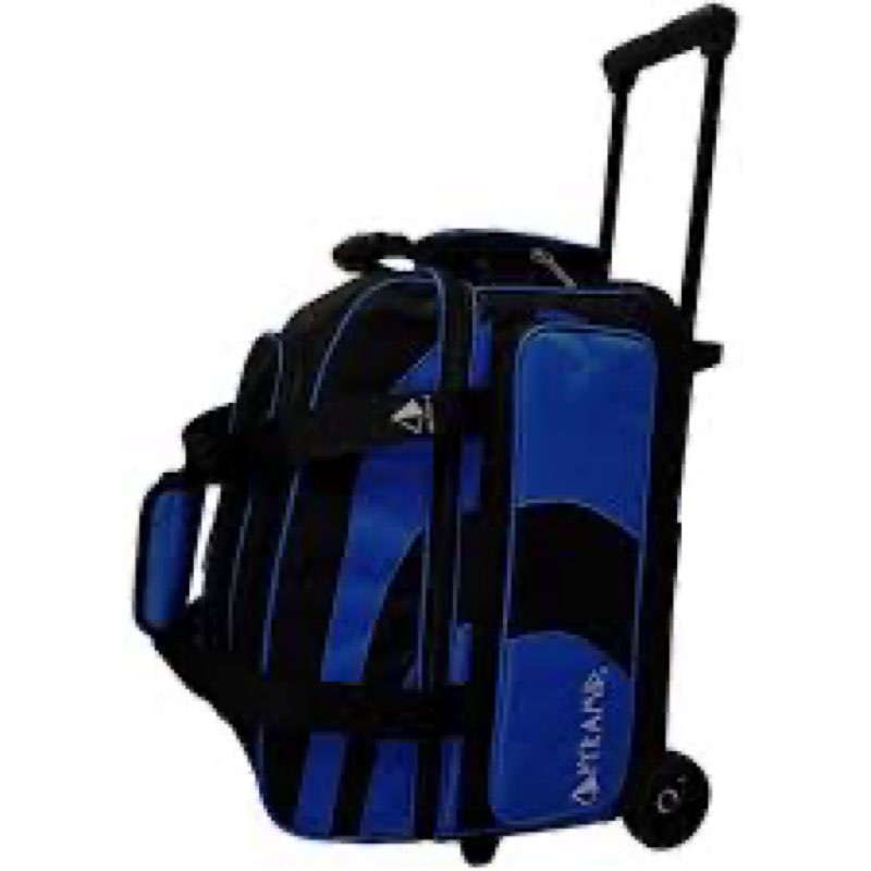 Pyramid Deluxe Double Roller 2 Ball Bowling Bag with Large Separate Shoe Compartment (Up To 2 Pairs Of Shoes) and Accessory Pockets, Sturdy Square Handle - Extends to 40" - Pro Options Available Pro Black/Red