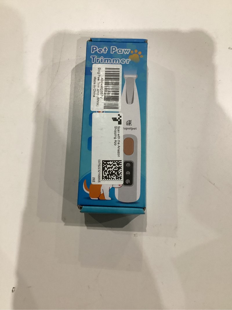 Condition photo showing New/Like New for Dog Paw Trimmer with LED Light, 2025 Upgraded Safety Electric Paw Trimmer for Dogs and Cats Paw Cleaner, 35dB Low Noise Multifunctional Dog Clippers for Paws, Eyes, Ears, Face Shavers (White)