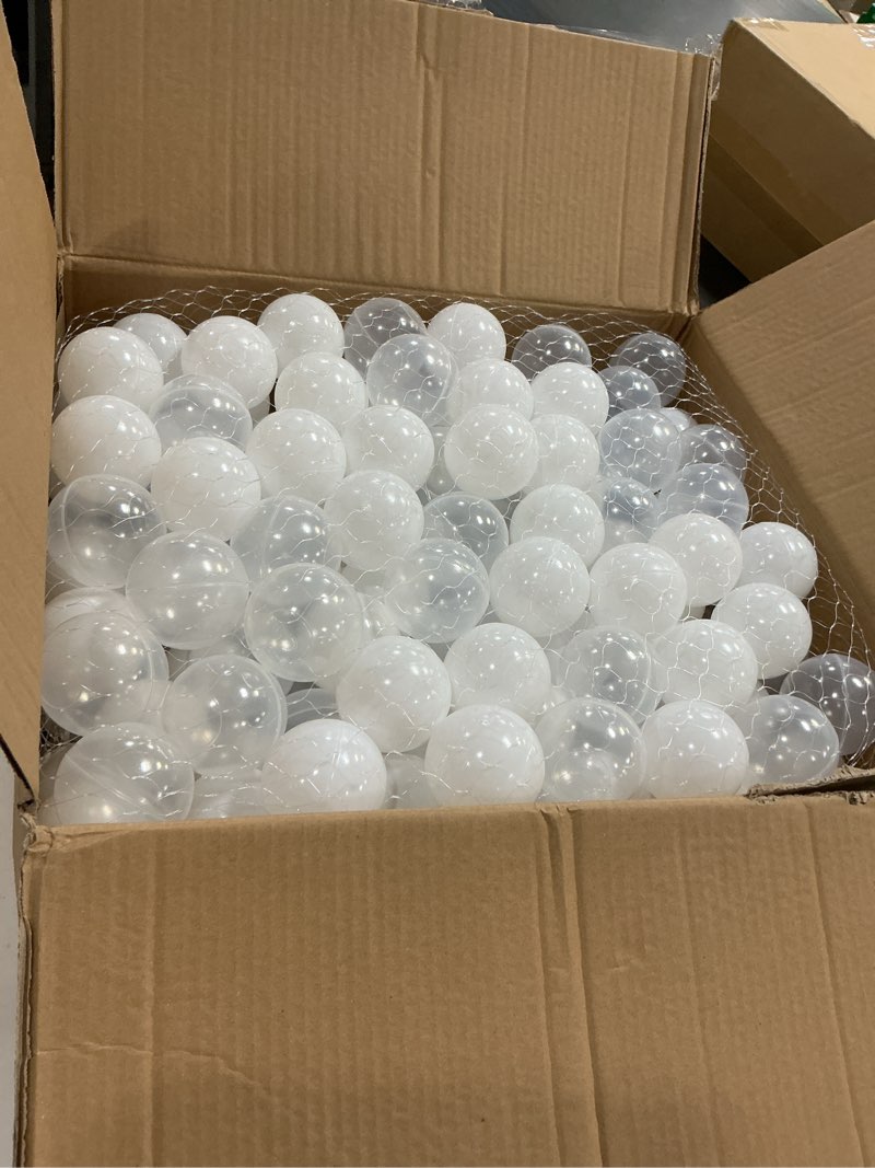 Condition photo showing New/Like New for starbolo ball pit balls for toddlers phthalate free bpa free non-toxic crush proof play balls for toddlers kids pool playhouse pack of 100 200 500 white transparent 100 balls