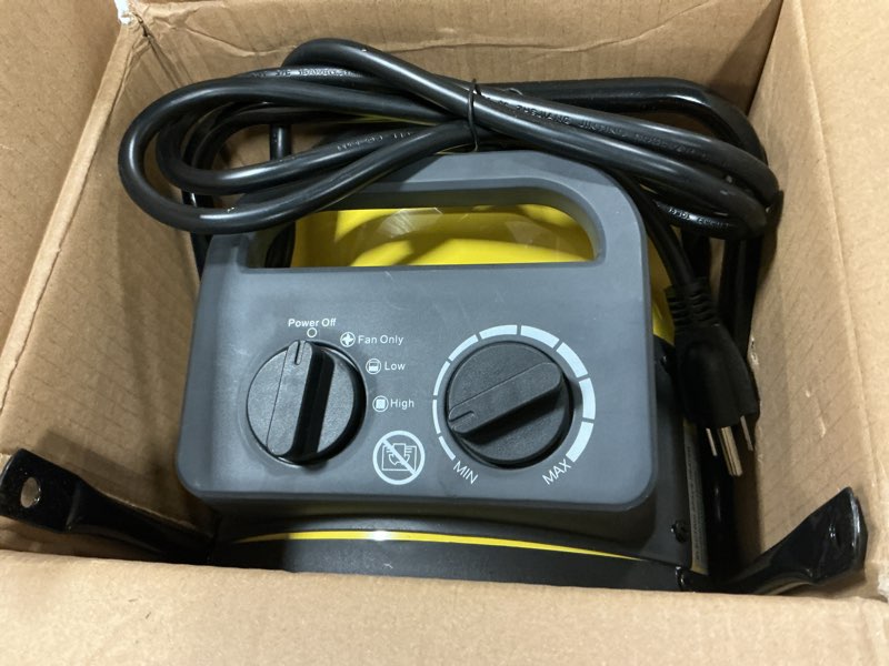 Condition photo showing Good Condition for Electric Heater for Indoor Use, 1500W Quick Heating Portable Garage Heater with 90° Adjustable Angle, Space Warmer Suitable for Greenhouse Garage Tent Indoor Outdoor(Yellow,2 Pcs) Yellow 2